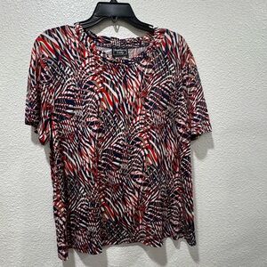 Southern Lady -Black/red, Women's Multicolor Top, Medium